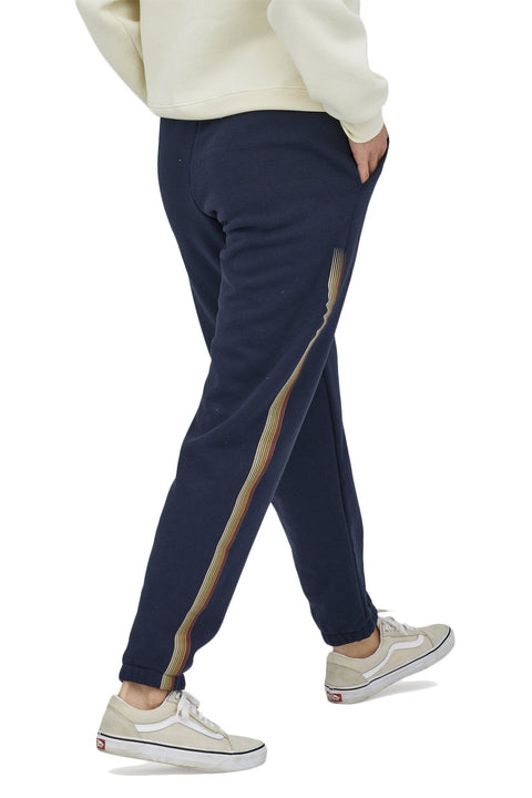 Patagonia Women's Ridge Rise Stripe Uprisal Sweatpants - New Navy