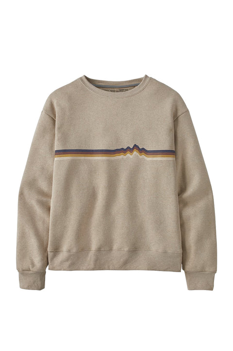 Patagonia Women's Ridge Rise Stripe Uprisal Crew Sweatshirt - Oar Tan