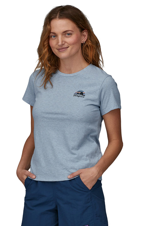 Patagonia Women's Skyline Stencil Responsibilit-Tee - Steam Blue