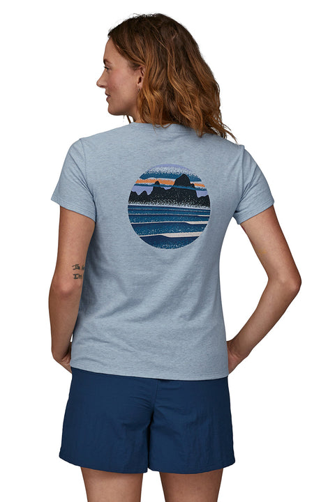 Patagonia Women's Skyline Stencil Responsibilit-Tee - Steam Blue - Back