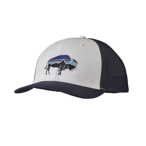 Patagonia Fitz Roy Bison Trucker Hat - White / Navy