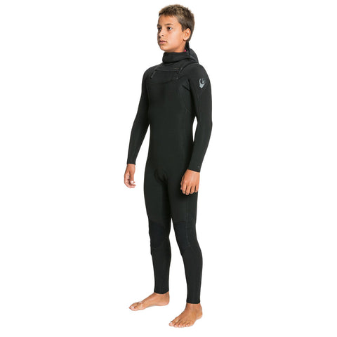 Quiksilver Boy's 8-16 4/3 Everyday Sessions Hooded Wetsuit - Black