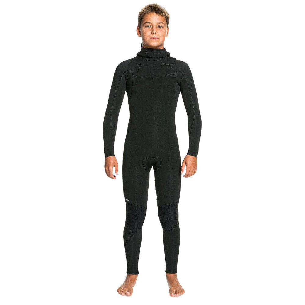 Quiksilver Boy's 8-16 4/3 Everyday Sessions Hooded Wetsuit - Black