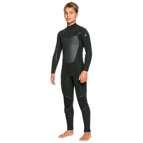 Quiksilver Boy's 8-16 5/4/3 Marathon Sessions Chest Zip Wetsuit - Black