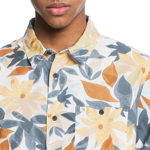 Quiksilver Drifter Cotton Short Sleeve Shirt - Antique Drifter White