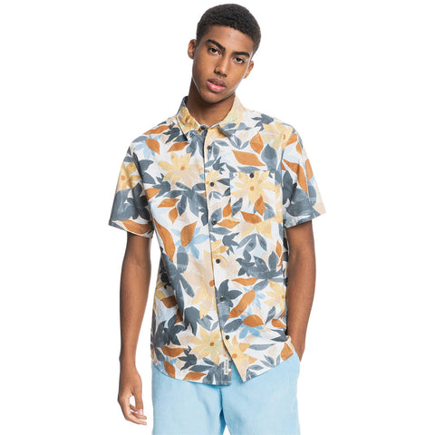 Quiksilver Drifter Cotton Short Sleeve Shirt - Antique Drifter White