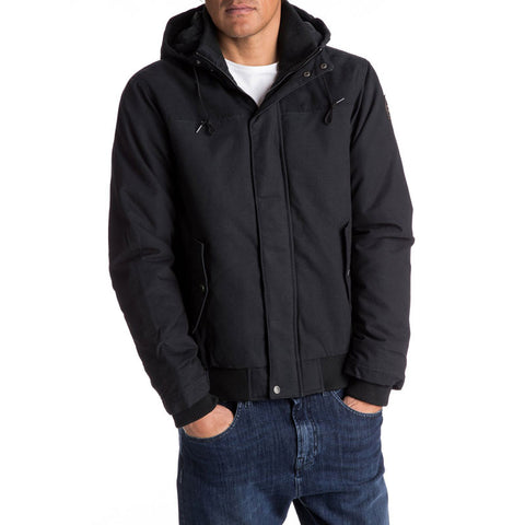 Quiksilver Everyday Brooks Water-Repellent Hooded Bomber Jacket - Black