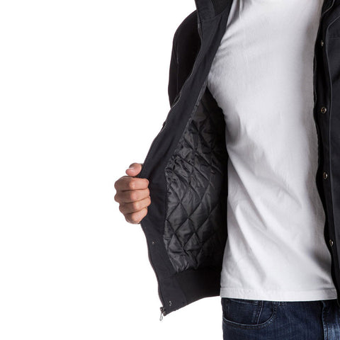 Quiksilver Everyday Brooks Water-Repellent Hooded Bomber Jacket - Black