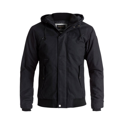 Quiksilver Everyday Brooks Water-Repellent Hooded Bomber Jacket - Black