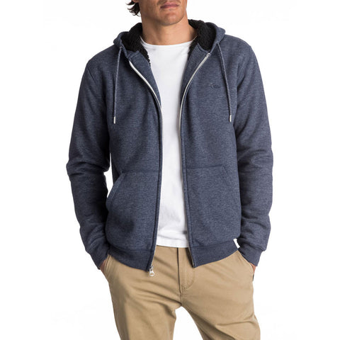 Quiksilver Everyday Sherpa Zip Hoodie - Navy Blazer Heather