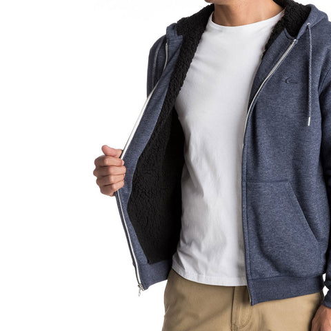 Quiksilver Everyday Sherpa Zip Hoodie - Navy Blazer Heather