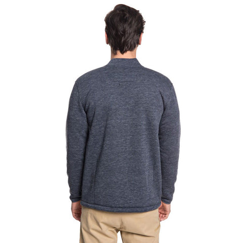Quiksilver Kurow Sherpa Bonded Zip Bomber Sweatshirt - Blue Nights Heather