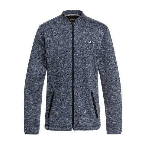 Quiksilver Kurow Sherpa Bonded Zip Bomber Sweatshirt - Blue Nights Heather