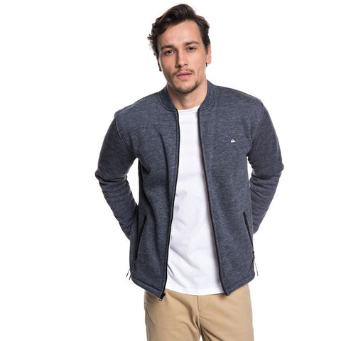 Quiksilver Kurow Sherpa Bonded Zip Bomber Sweatshirt - Blue Nights Heather