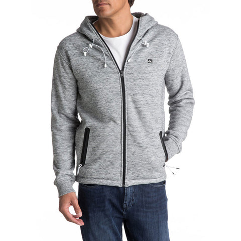 Quiksilver Kurow Sherpa Technical Zip Hoodie - Light Grey Heather