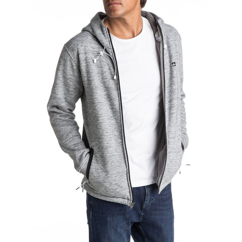 Quiksilver Kurow Sherpa Technical Zip Hoodie - Light Grey Heather