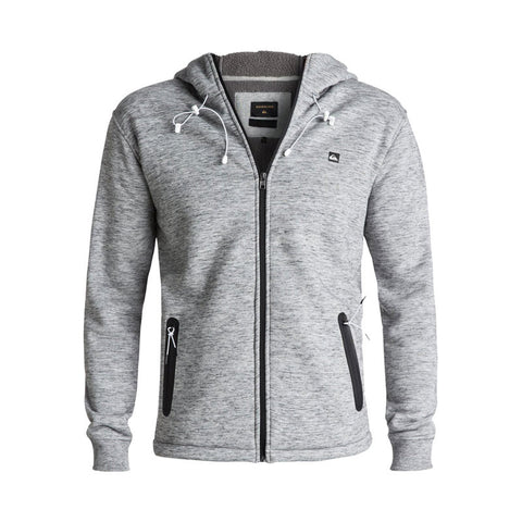Quiksilver Kurow Sherpa Technical Zip Hoodie - Light Grey Heather