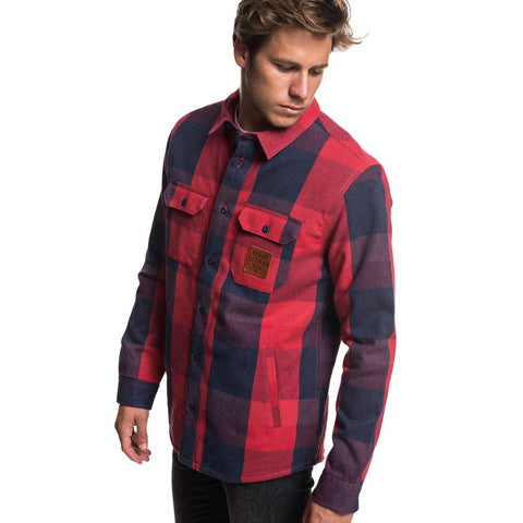 Quiksilver Miho Stones Long Sleeve Over Shirt - Garnet Sherpa