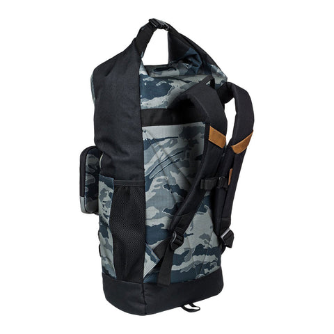 Quiksilver Sea Stash Plus 35L Large Wet/Dry Roll-Top Surf Backpack - Camo Black