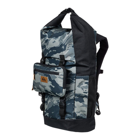 Quiksilver Sea Stash Plus 35L Large Wet/Dry Roll-Top Surf Backpack - Camo Black