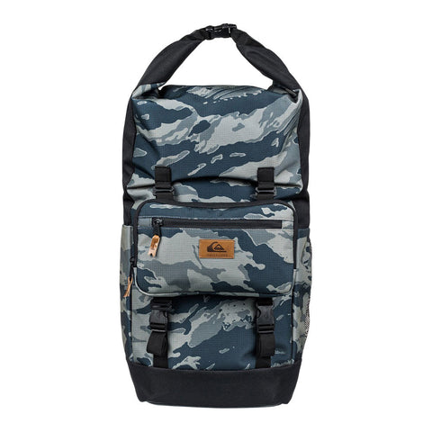 Quiksilver Sea Stash Plus 35L Large Wet/Dry Roll-Top Surf Backpack - Camo Black