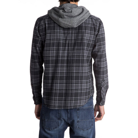 Quiksilver Snap Up Hooded Flannel - Tarmac