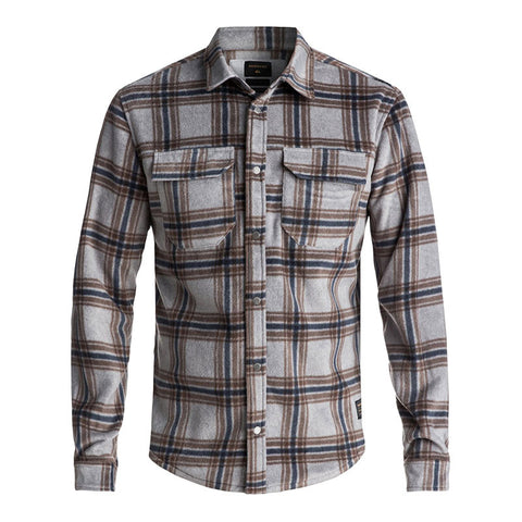 Quiksilver Surf Days L/S Polar Fleece Shirt - Grey Plaid