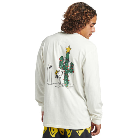 Quiksilver X Peanuts Xmas In Baja L/S T-Shirt - Antique White