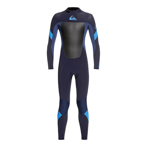 Quiksilver Youth Syncro 4/3 Back Zip Wetsuit - Dark Navy / Iodine Blue
