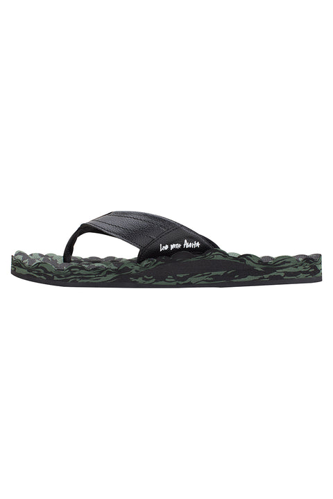 Rainbow Holoholo Gerry Lopez Rubber Signature Sandal - Black / Green / Camo