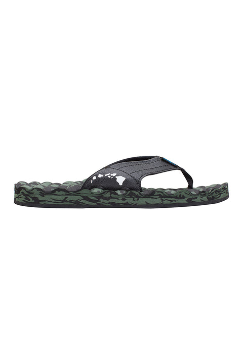 Rainbow Holoholo Gerry Lopez Rubber Signature Sandal - Black / Green / Camo