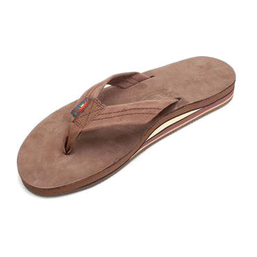 Rainbow Premier Leather Double Layer Sandal - Expresso
