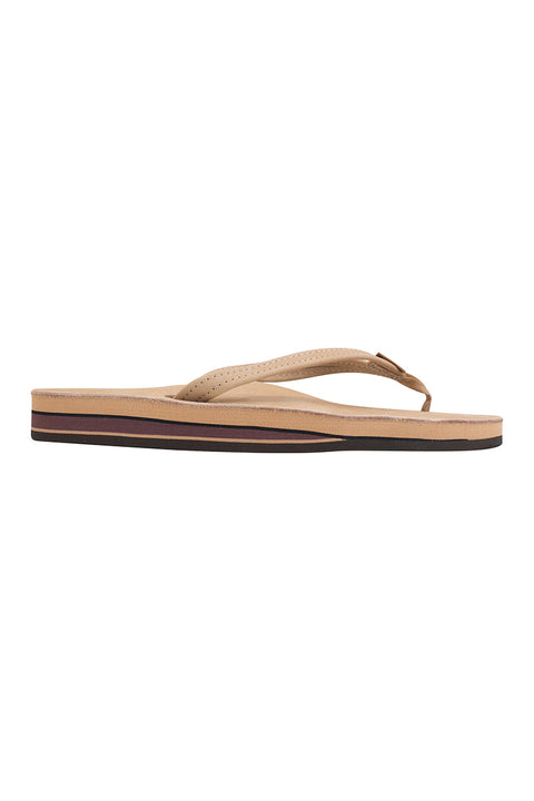 Rainbow Premier Leather Double Layer Narrow Strap Sandal - Sierra Brown