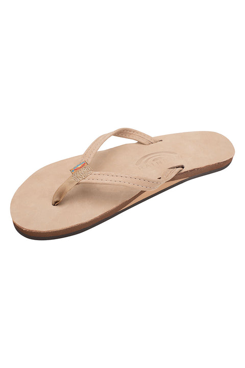 Rainbow Women's Premier Leather Single Layer Narrow Strap Sandal - Sierra Brown