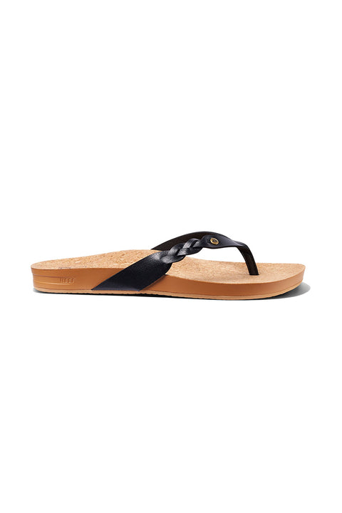 Reef Women's Cushion Court Twist Sandal - Black - Side