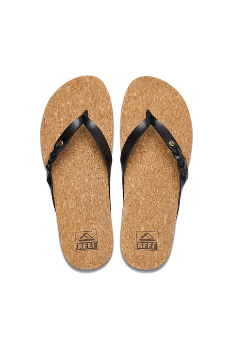 Reef Women's Cushion Court Twist Sandal - Black - Top