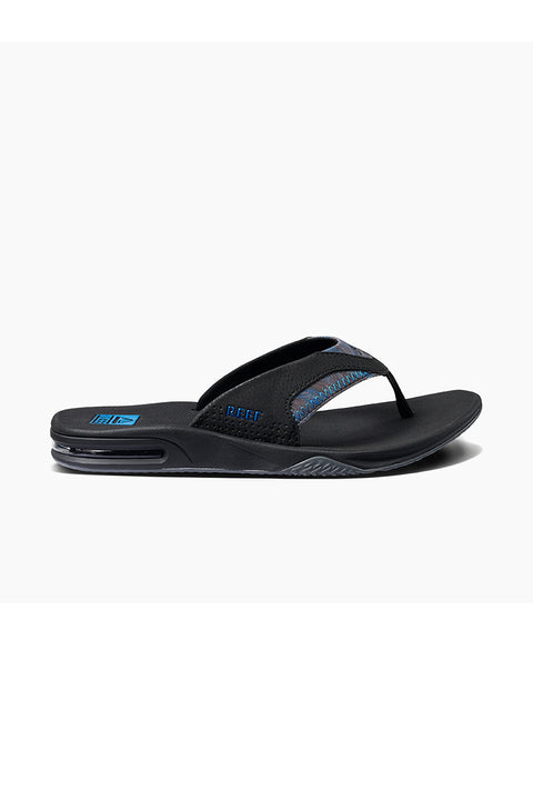 Reef Fanning Sandals - Black / Pool Palm - Side