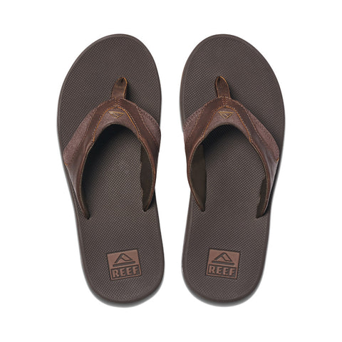 Reef Leather Fanning Sandal - Dark Brown