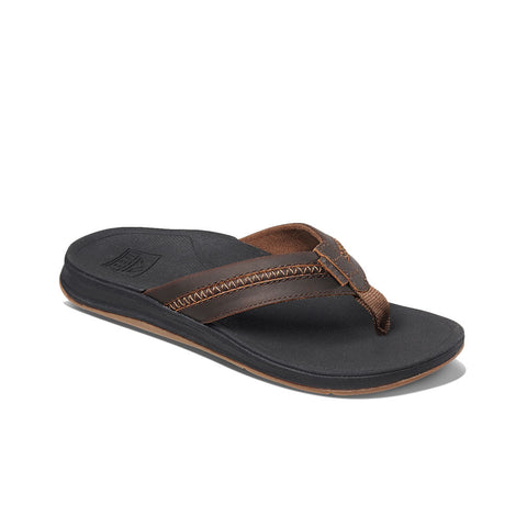 Reef Leather Ortho-Bounce Coast Sandal - Black / Brown