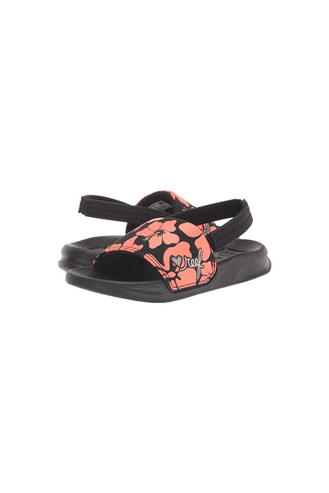 Reef Little One Slide Sandals - Hibiscus Coral - Side