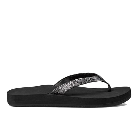 Reef Star Cushion Sassy Sandal - Black / Silver