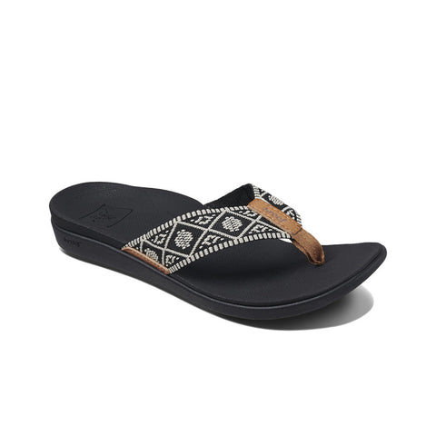 Reef Women's Ortho-Bounce Woven Sandal - Black / White