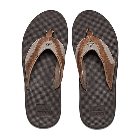 Reef Leather Fanning Sandal - Brown / Brown