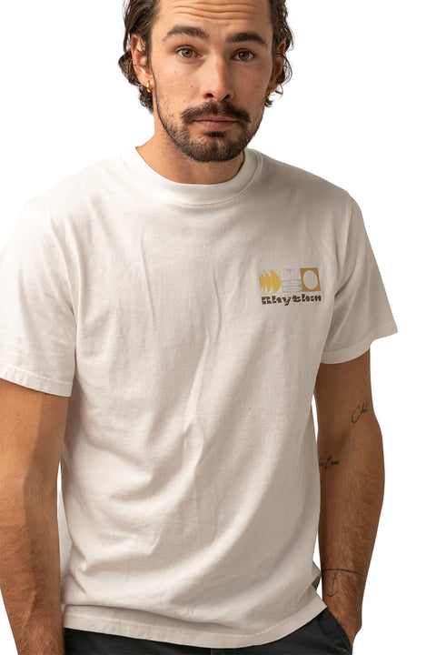 Rhythm Axis Vintage T-Shirt - Vintage White - On Model Front