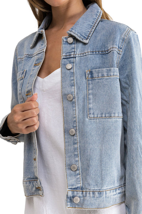 Rhythm Classic Boyfriend Denim Jacket - Light Wash