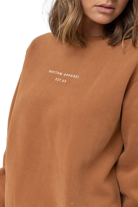 Rhythm Classic Brand Fleece - Caramel - Closeup Chest