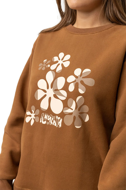 Rhythm Drifter Boyfriend Fleece - Chocolate - Chest Closeup
