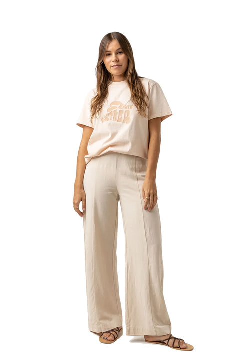 Rhythm Sunbather Boyfriend Tee - Vanilla Cream - Full Body Shot