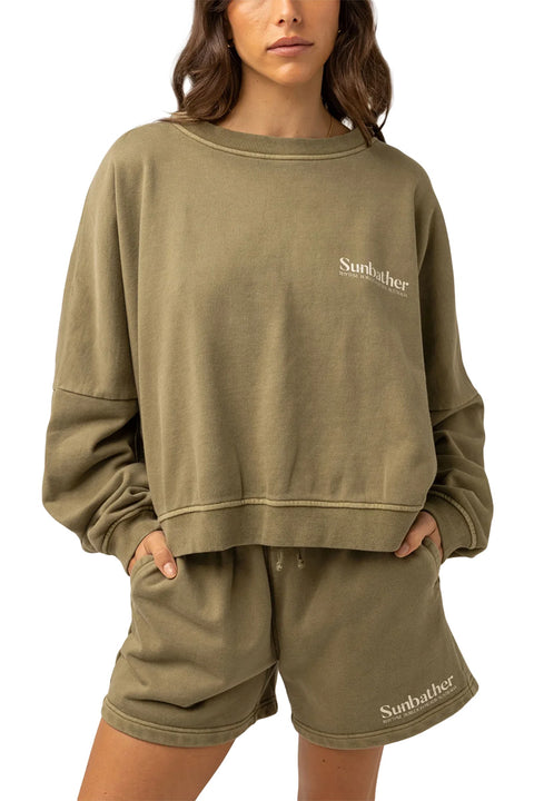 Rhythm Sunbather Slouch Fleece - Washed Olive