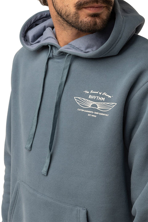 Rhythm Sundown Fleece Hoodie - Slate - Front Chest Logo